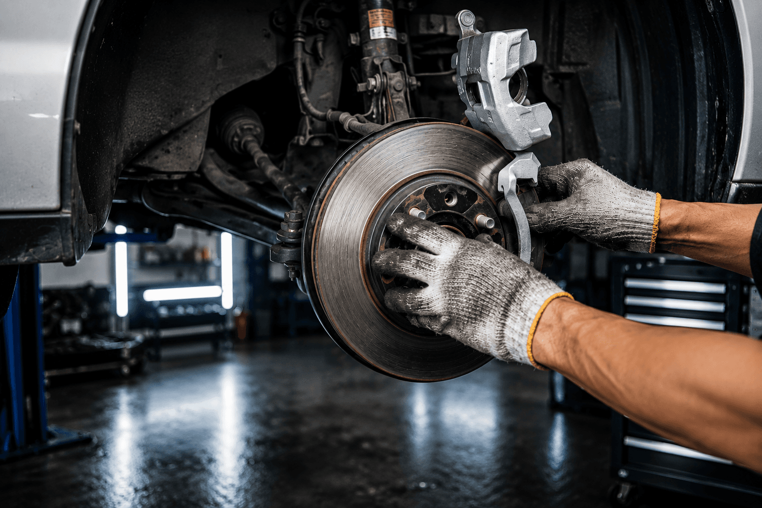 Defender Brake Repairs in Richmond — in the workshop